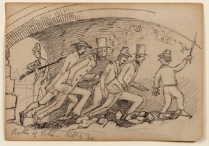 حمامات تيتوس ، 1840 (قلم رصاص وقلم وحبر على ورق) بواسطة إدوارد لير
