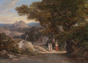 بين Olavano L'Civitella ، ١٨٤٢. بواسطة إدوارد لير