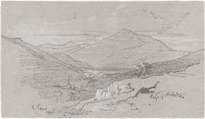 منظر جبلي من Antrodoco ، 1845. بواسطة إدوارد لير
