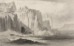 The Capo Sant&39;Angelo ، Amalfi ، c.1885 (قلم وحبر مع غسل على الورق) بواسطة إدوارد لير
