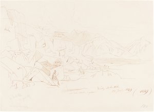 Wady Mokatteb, 1849.  بواسطة إدوارد لير