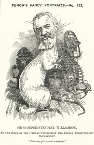 Punch cartoon: Adolphus Williamson, British police officer and first head of the Detective Branch of the Metropolitan Police (engraving) بواسطة إدوارد لينلي (بعد) سامبورن