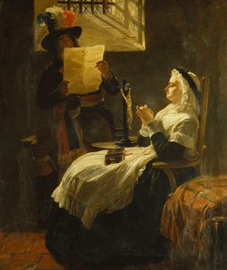 ماري أنطوانيت تستمع إلى قانون الاتهام في اليوم السابق لمحاكمتها ، 1859