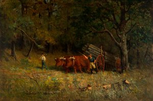 فتى ورجل بلا عنوان مع ثيران ، 1891. بواسطة إدوارد ميتشل بانيستر
