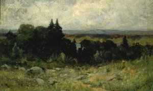 مناظر طبيعية بلا عنوان ، حقول بها صخور وأشجار ، 1893. بواسطة إدوارد ميتشل بانيستر