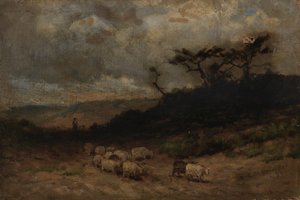 راعي مع غنم بلا عنوان 1877. بواسطة إدوارد ميتشل بانيستر