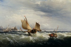قوارب الصيد الضرب حتى Windward ، كاليفورنيا. 1858.