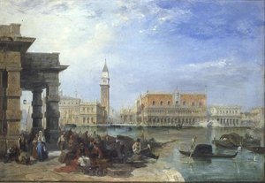 منظر من Dogana ، البندقية ، مطلة على Piazzetta وقصر Doge