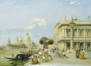 منظر لـ Dogana و Santa Maria della Salute من Piazzetta ، البندقية (زيت على قماش) (زوج من 94868)