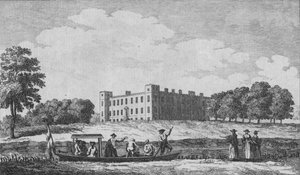 سيون هاوس ، منظر من مقابل كنيسة ايزلورث ، c1760
