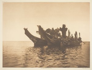 راقصون مقنعون في Canoes-Qagyuhl A. بواسطة إدوارد إس كورتيس
