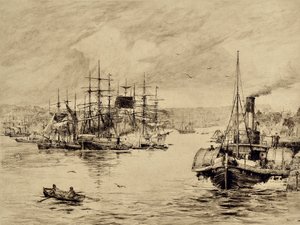 The Tyne: At Shields ، حوالي 1880 (حفر) بواسطة إدوارد سلومب