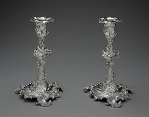 زوج شمعدان ، c.1755-56 (فضي) بواسطة إدوارد ويكلين