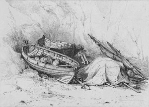 على الشاطئ في كرومر ، c1828. بواسطة إدوارد ويليام كوك