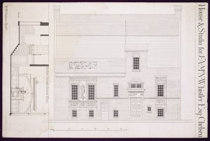 Design for House und Studio for JAM Whistler Esq، Chelsea، c.1877-78 (انظر أيضًا 176477) بواسطة إدوارد ويليام جودوين