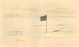 معسكر العلم الأسود. - العلم الأسود Amundsens على بعد أميال قليلة من القطب الجنوبي ، 1912 ، 1913 بواسطة تشارلز إدوارد ويلسون