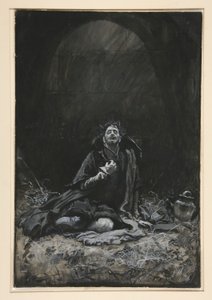 مالفوليو في الزنزانة ، رسم توضيحي للفصل الثالث ، المشهد الرابع ، الليلة الثانية عشرة بواسطة إدوين أوستن أبي