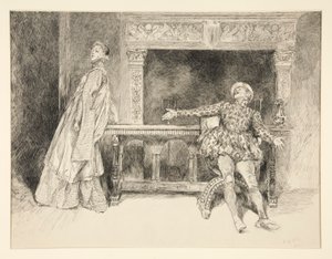 Petruchio Banters Katharina ، من الفصل الثاني ، المشهد الأول ، ترويض النمرة بواسطة إدوين أوستن أبي