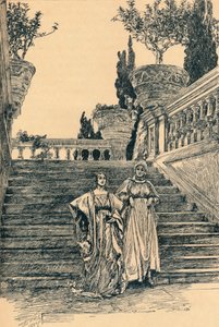 مشهد من الكثير من اللغط حول لا شيء ، c1890 بواسطة إدوين أوستن أبي