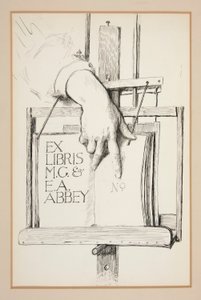 رسم تخطيطي لـ Ex Libris: M.G. & E.A. دير بواسطة إدوين أوستن أبي