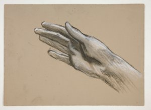 رسم لليد (وجه الوجه) ؛ دراسات التكوين لمسرحية (؟) (العكس) بواسطة إدوين أوستن أبي