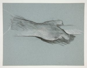 رسم تخطيطي ليد واحدة تمسك بالعمود بواسطة إدوين أوستن أبي