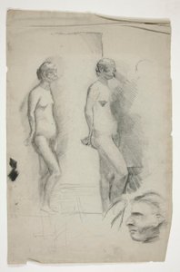 رسمتان لنموذج عاري ورجل واحد