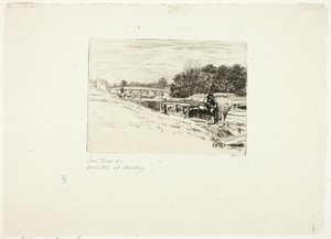 رسم ويسلر في Moulsey Lock بواسطة إدوين إدواردز