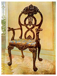 منحوتة في وقت مبكر كرسي رؤساء Chippendale ، 1911-1912. بواسطة إدوين فولي