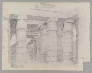 معبد خنسو بالكرنك ، 1887 (جرافيت على ورق منسوج)
