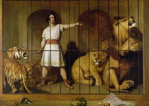 صورة السيد فان أمبرغ عندما ظهر مع حيواناته في مسرح لندن ، 1847