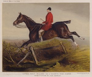 Captain Percy Williams on a Favorite Irish Hunter (colour litho) بواسطة إدوين نوبل