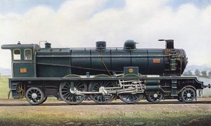 منتج جمهوريتين: محرك بخاري نوع "باسيفيك" رقم. 4501 ، سكة حديد باريس - أورليانز. 1910 (ليثو)