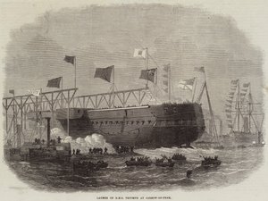 إطلاق HMS Triumph في Jarrow-on-Tyne