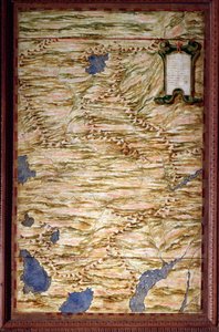 خريطة خريطة بيرو رسمها إجنازيو دانتي (1536-1586) عالم رياضيات وعالم كوزموغرافي ومهندس إيطالي. حوالي عام 1567. فلورنسا ، قصر فيكيو ، سالا ديل ماباموندو بواسطة اجنازيو دانتي