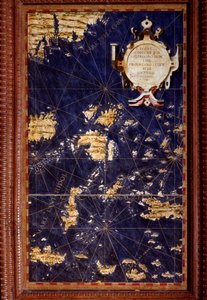 خريطة جزر الملوكا رسمها إجنازيو دانتي (1536-1586) عالم رياضيات وعالم كوزموغرافي ومهندس إيطالي. حوالي عام 1567. فلورنسا ، قصر فيكيو ، سالا ديل ماباموندو بواسطة اجنازيو دانتي