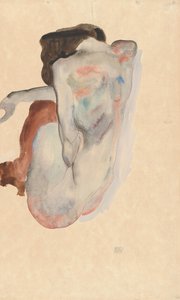 جثث عارية في أحذية وجوارب سوداء ، منظر خلفي ، 1912.