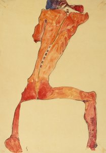 Mannerruckenhaut (قلم رصاص وألوان مائية) بواسطة ايغون شييل