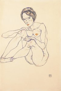 جالسة عاريات ، 1914