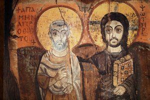 يسوع ومينا في أيقونة القرن السادس