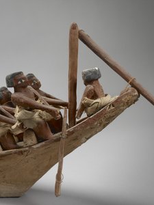 القارب الجنائزي النموذجي ، من بني حسن ، ربما المملكة الوسطى ، c.2060-1786 تفاصيل وسائط مختلطة 107032 بواسطة مصري