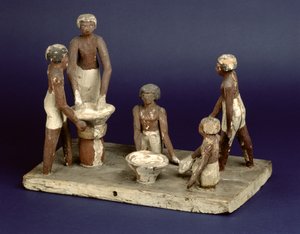 نموذج لخمسة رجال يختمرون ، من بني حسن ، المملكة الوسطى ، ج .2035-1668 قبل الميلاد (خشب مطلي) بواسطة الأسرة المصرية الحادية عشر