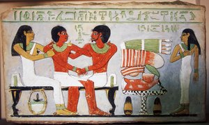 ديبو سوبك وعائلته ، لوحة جدارية من أبيدوس ، مصر. الحضارة المصرية ، المملكة الوسطى ، الأسرة الثانية عشر بواسطة الأسرة الثانية عشرة المصرية