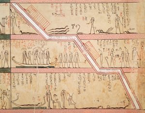 نزول التابوت إلى القبر ، من قبر تحتمس الثالث (c.1504-1450 قبل الميلاد) المملكة الحديثة (رسم جداري) بواسطة الأسرة الثامنة عشر المصرية