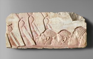 الأجانب في موكب ، 1345 قبل الميلاد (الحجر الجيري المطلي) بواسطة الأسرة الثامنة عشر المصرية