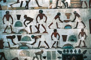 عمليات المسبك ، الجدار الجنوبي لمقبرة رخمير ، المملكة الحديثة (الرسم على الحائط) بواسطة الأسرة الثامنة عشر المصرية