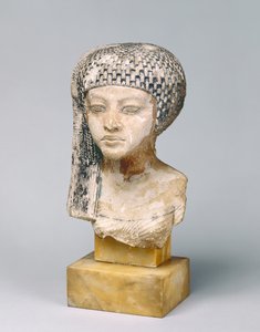 رأس أميرة العمارنة حوالي 1353-37 قبل الميلاد (الحجر الجيري) بواسطة الأسرة الثامنة عشر المصرية