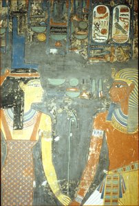 حورمحب وإيزيس ، من مقبرة حورمحب (حوالي 1323-1295 قبل الميلاد) المملكة الحديثة (رسم جداري) بواسطة الأسرة الثامنة عشر المصرية