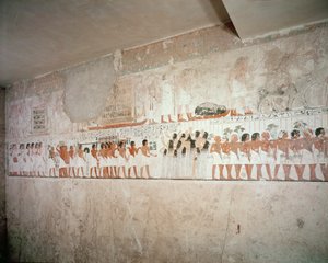 منظر داخلي لمقبرة راموس ، المملكة الحديثة ، حوالي 1360 قبل الميلاد (لوحة جدارية) بواسطة الأسرة الثامنة عشر المصرية