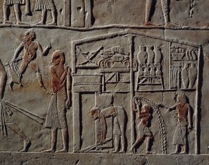 جناح لضابط رفيع المستوى أو القائد الأعلى، إغاثة، مقبرة حورمحب، سقارة، الحضارة المصرية، المملكة الحديثة، الأسرة الثامنة عشرة بواسطة الأسرة الثامنة عشر المصرية